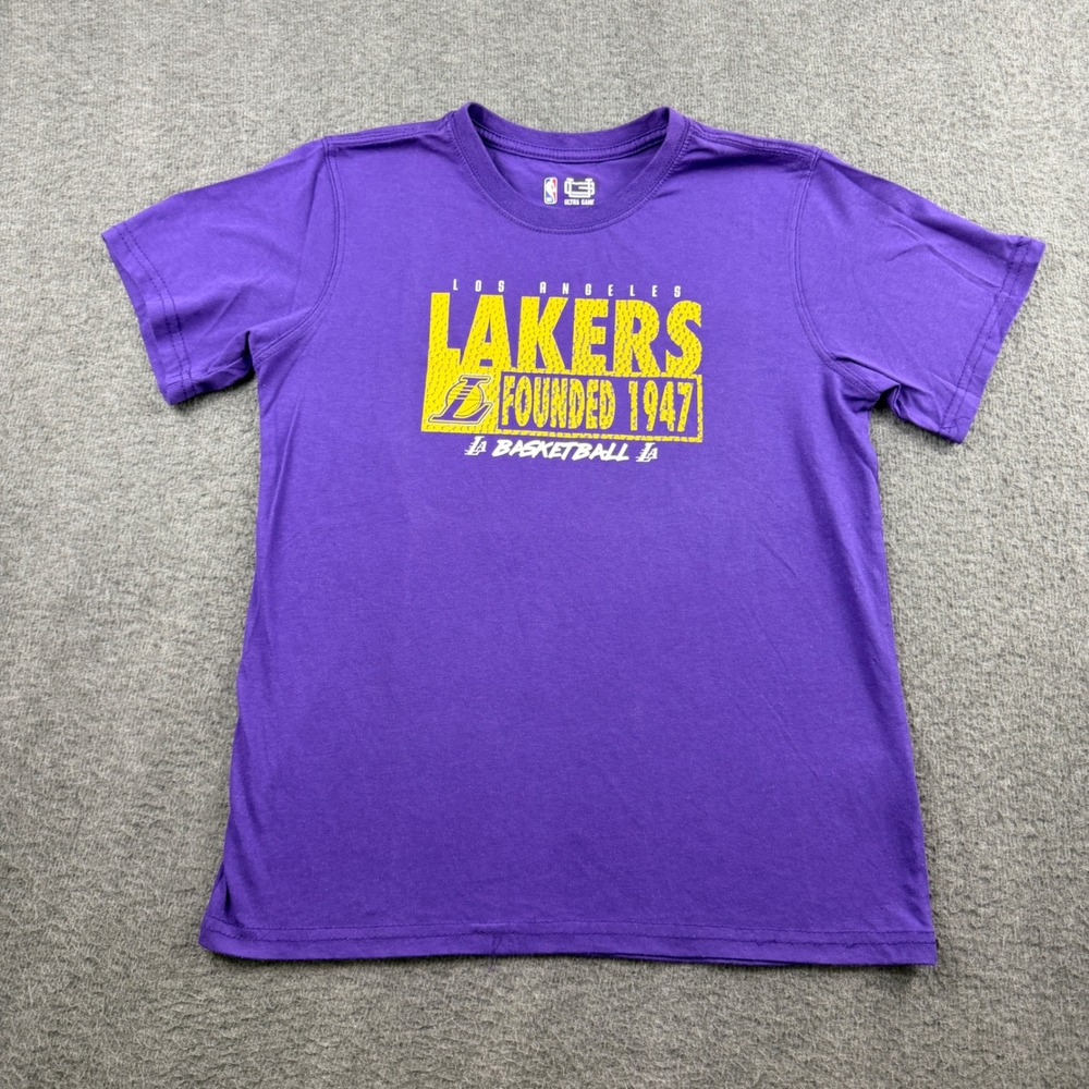 Ultra Game NBA Los Angeles Lakers Purple Graphic T-Shirt Men's Small 14-16